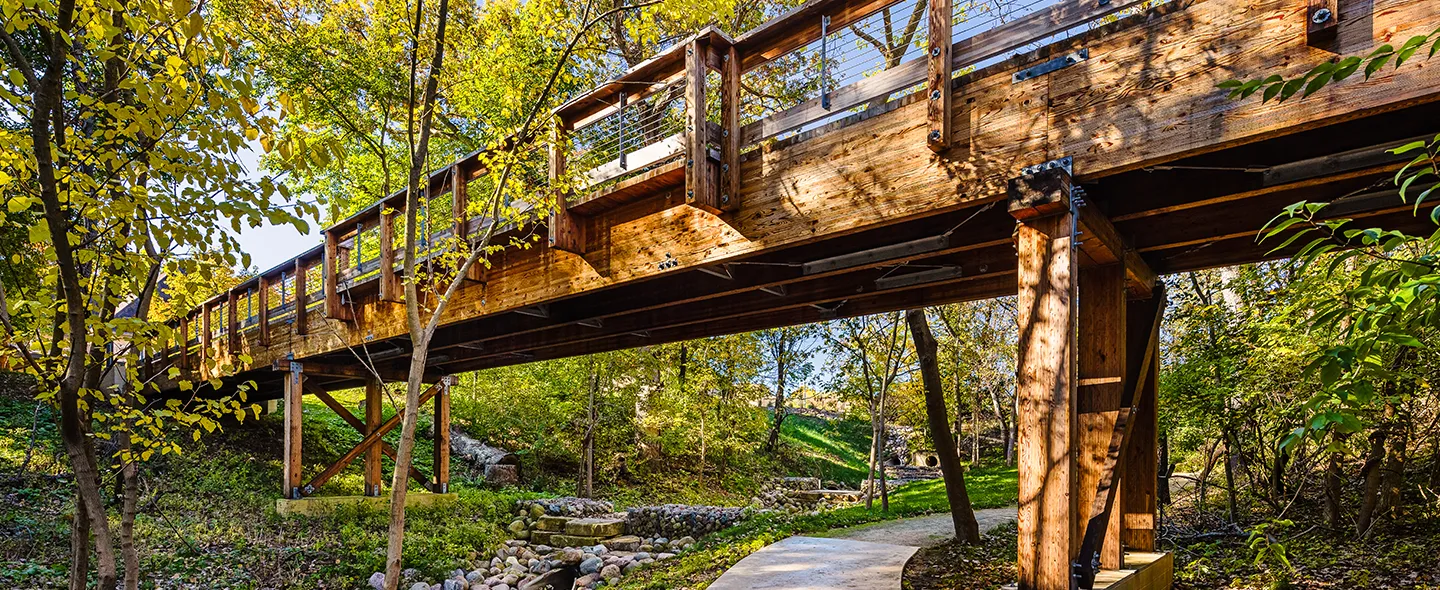 Pekin Insurance Corporate Headquarters Bridge and Path