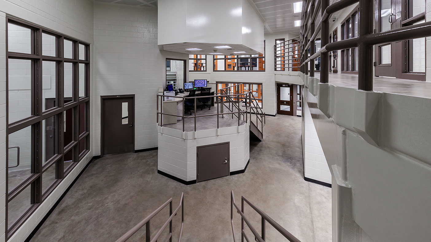 The updated control room provides a safe working environment for the correctional staff.