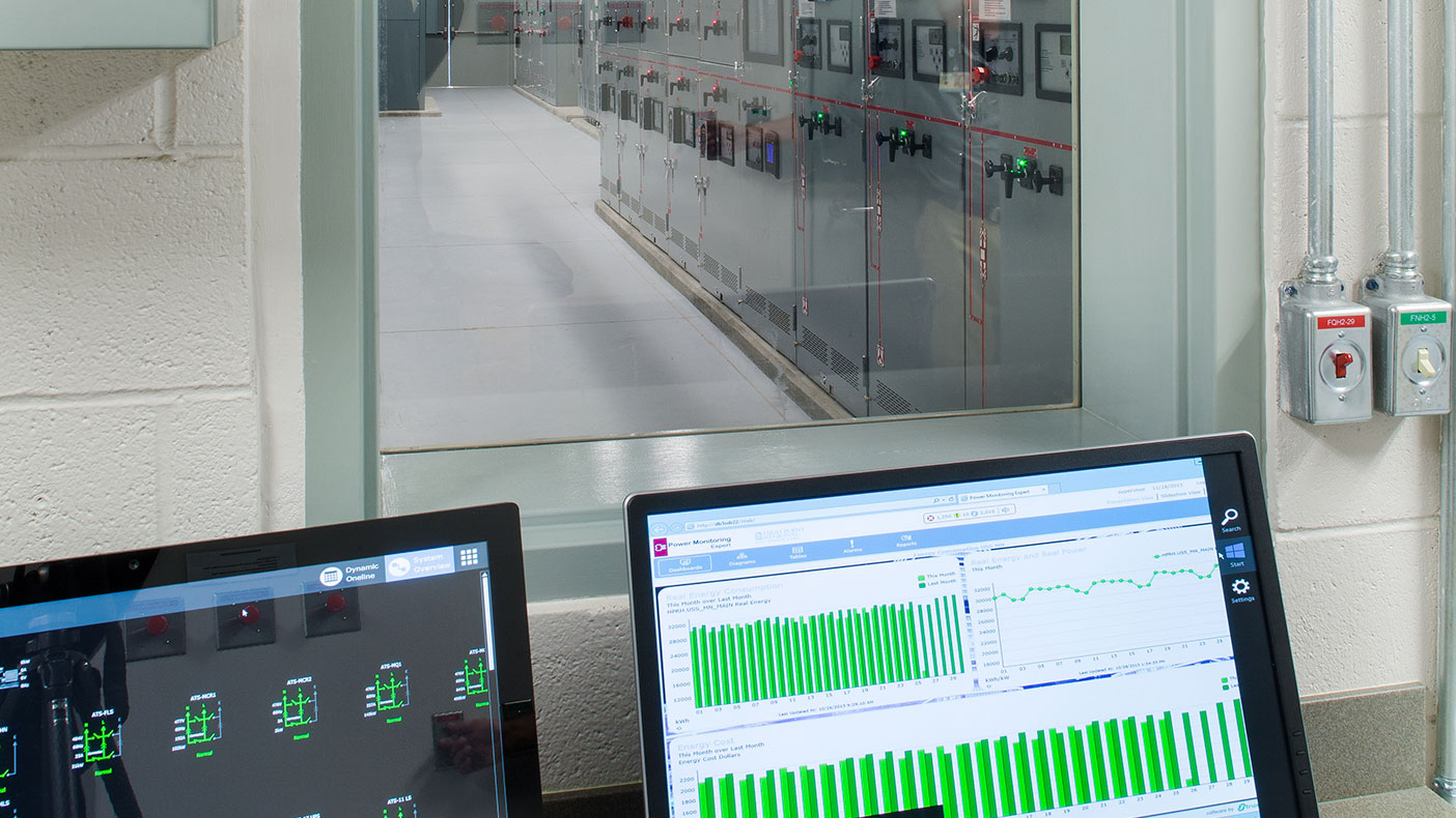 A single individual can monitor the electrical network from a control room equipped with a computerized supervised control and data acquisition (SCADA) system and touchscreen monitor.