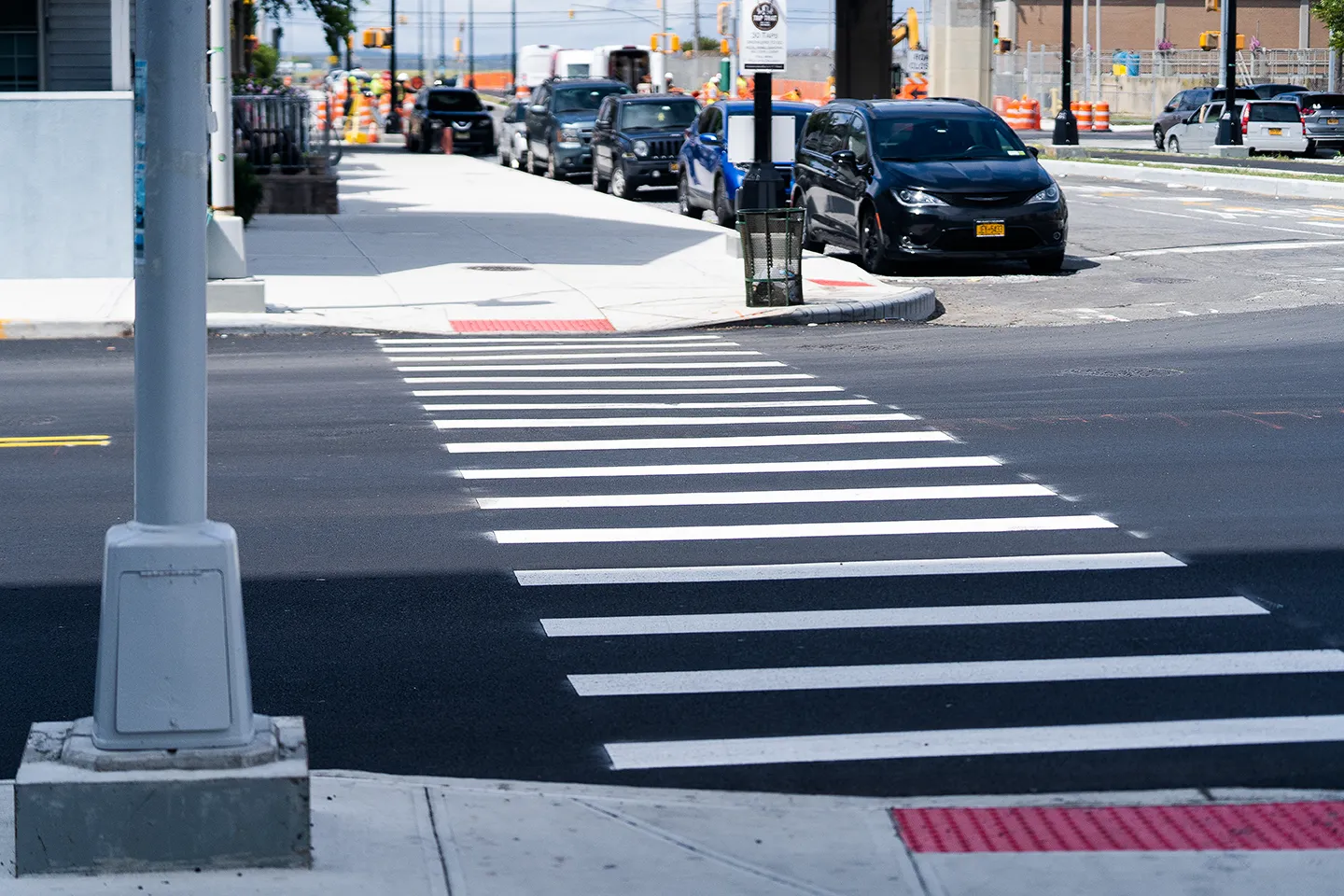 New ADA-compliant crosswalks were installed at all intersections.